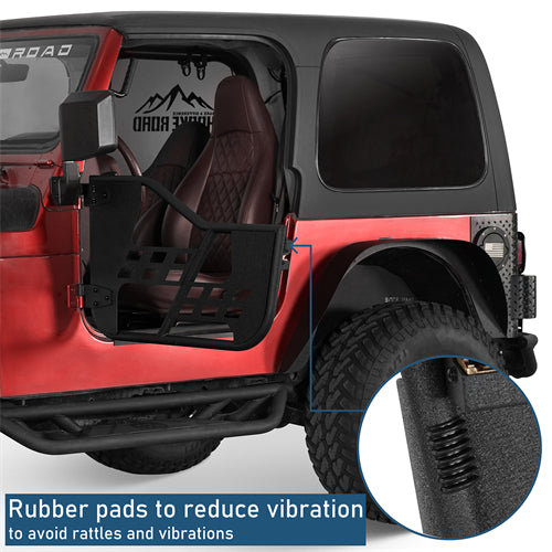 Rock Crawler Tubular Door Guards For 1997-2006 Jeep Wrangler TJ - Landshaker4x4