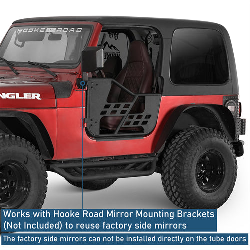 Rock Crawler Tubular Door Guards For 1997-2006 Jeep Wrangler TJ - Landshaker4x4