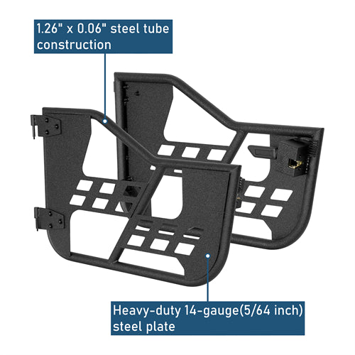 Rock Crawler Tubular Door Guards For 1997-2006 Jeep Wrangler TJ - Landshaker4x4