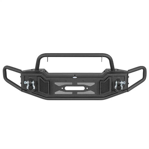 Tubular Front Bumper w/ Winch Plate For 2007-2018 Jeep Wrangler JK - Landshaker4x4