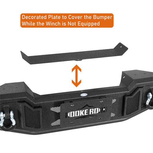 Tubular Front Bumper w/ Winch Plate For 2007-2018 Jeep Wrangler JK - Landshaker4x4