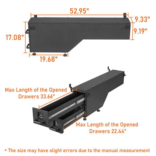 Wheel Well Storage Drawer System Truck Side Box For 2015-2022 Chevy Colorado GMC Canyon 5'2" Bed - LandShaker