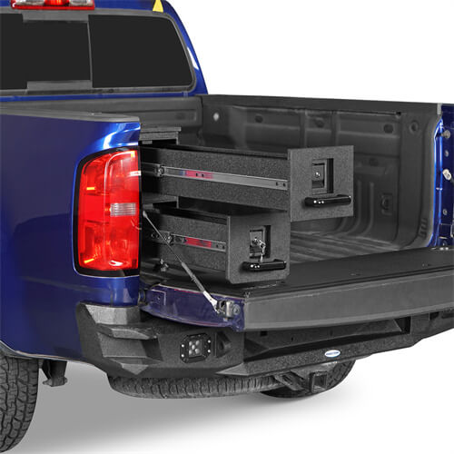Wheel Well Storage Drawer System Truck Side Box For 2015-2022 Chevy Colorado GMC Canyon 5'2" Bed - LandShaker