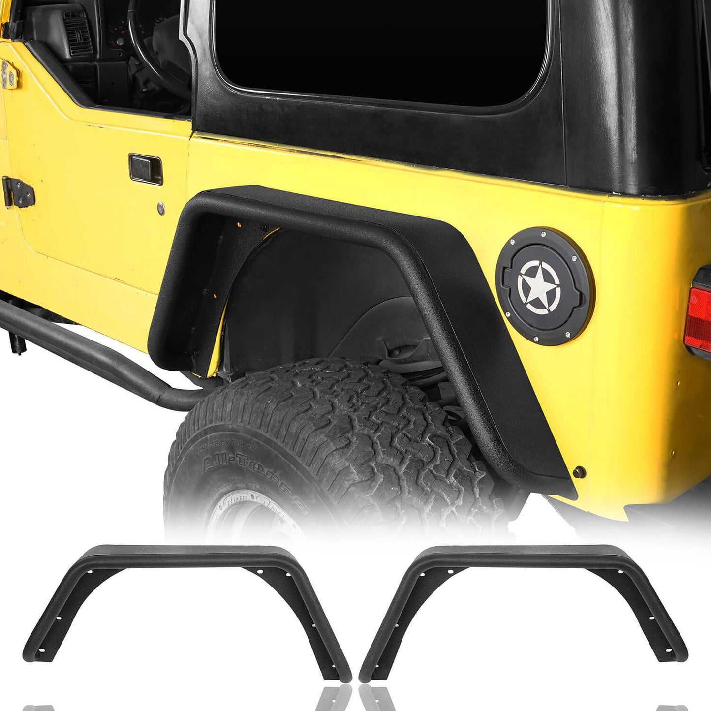 Front & Rear Fender Flares Tubular Fenders(97-06 Jeep Wrangler TJ)-LandShaker