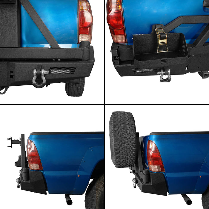 Full Width Front Bumper & Rear Bumper w/Tire Carrier for 2005-2011 Toyota Tacoma - LandShaker 4x4 b40084013-7