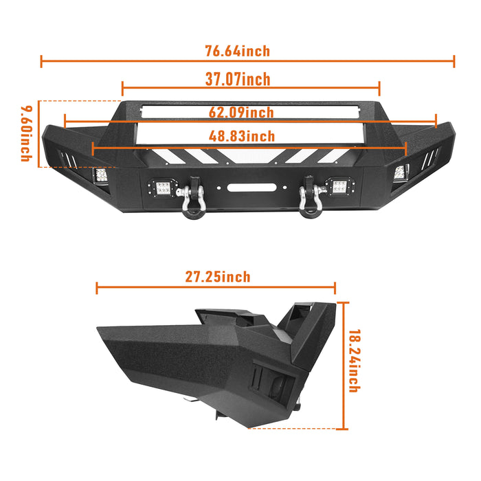 Tacoma Front & Rear Bumpers Combo for 2016-2022 Toyota Tacoma 3rd Gen  - LandShaker 4x4 b42014200-9