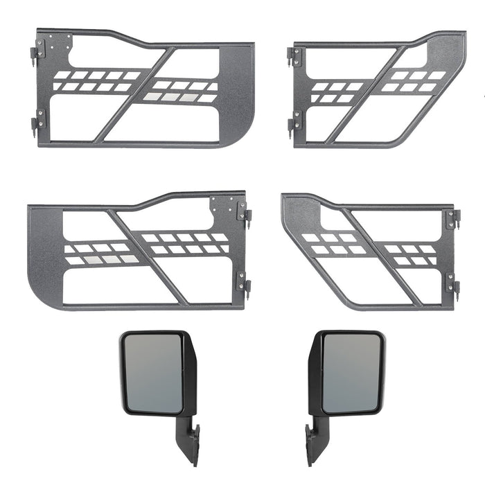 4 Door Tubular Door Guards Rock Crawler w/Side Mirrors(20-24 Jeep Gladiator JT)-LandShaker