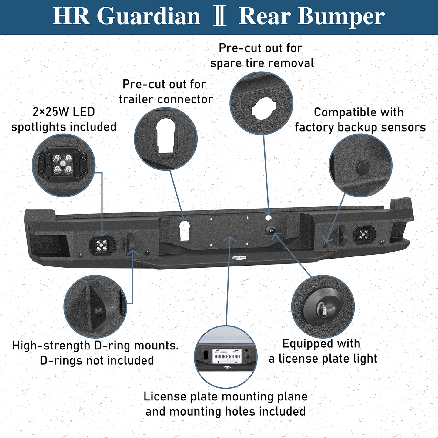 Aftermarket Rear Bumper For 2021-2025 Ford F-150(Excluding Raptor & Tremor)
