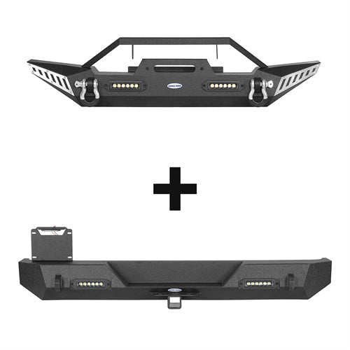 Stubby Front Bumper & Different Trail Rear Bumper Combo(97-06 Jeep Wrangler TJ YJ)-LandShaker