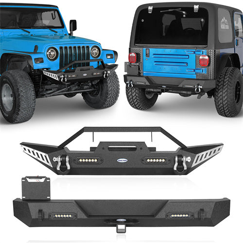 Stubby Front Bumper & Different Trail Rear Bumper Combo(97-06 Jeep Wrangler TJ YJ)-LandShaker