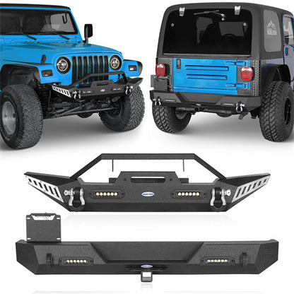 Stubby Front Bumper & Different Trail Rear Bumper Combo(97-06 Jeep Wrangler TJ YJ)-LandShaker