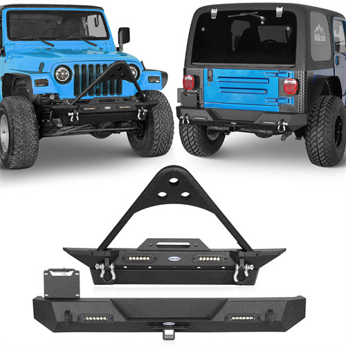 Stinger Stubby Front Bumper & Rear Bumper Combo(97-06 Jeep Wrangler TJ YJ)-LandShaker