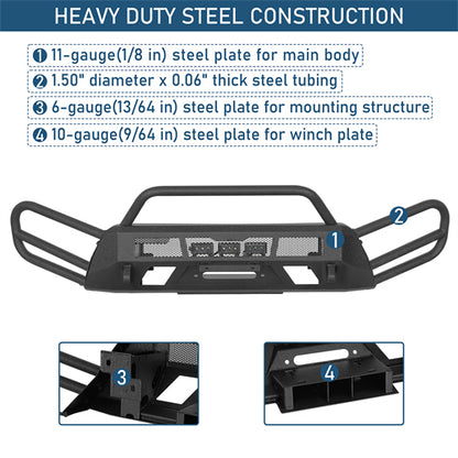 Blink Stubby Front Bumper For 2015-2020 Chevy Colorado (Excluding ZR2 Models) - Landshaker4x4