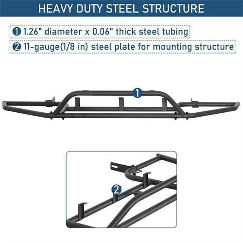 Front Bumper Rally Tubular Bumper For 2015-2019 Subaru Outback - Landshaker4x4
