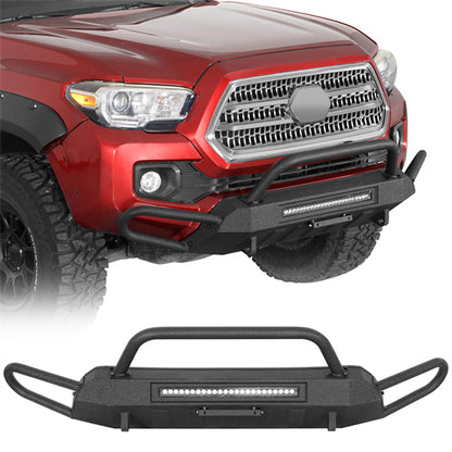 Blink Stubby Front Bumper w/ Side Tube Guard For 2016-2023 Toyota Tacoma - Landshaker4x4