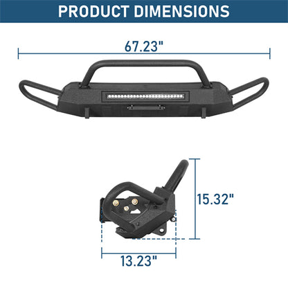 Blink Stubby Front Bumper w/ Side Tube Guard For 2016-2023 Toyota Tacoma - Landshaker4x4
