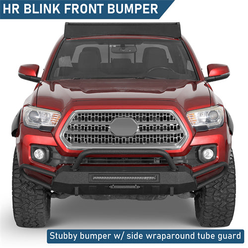 Blink Stubby Front Bumper w/ Side Tube Guard For 2016-2023 Toyota Tacoma - Landshaker4x4