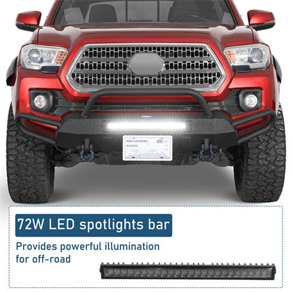 Blink Stubby Front Bumper w/ Side Tube Guard For 2016-2023 Toyota Tacoma - Landshaker4x4