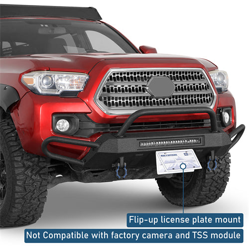Blink Stubby Front Bumper w/ Side Tube Guard For 2016-2023 Toyota Tacoma - Landshaker4x4