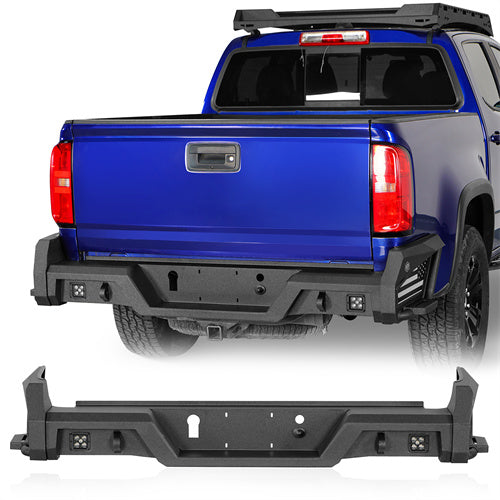 Aftermarket Rear Bumper w/ Bedside Slider Steps For 2015-2022 Chevy Colorado & GMC Canyon(Excluding ZR2 Models) - LandShaker4x4