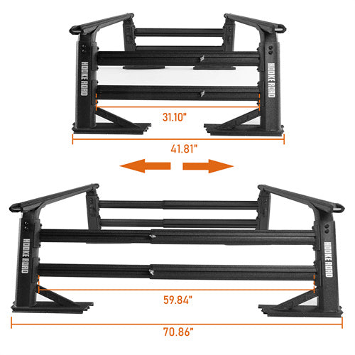 Adjustable Height Truck Bed Rack Aluminum Ladder Rack Compatible with Most Commom Truck - LandShaker4x4