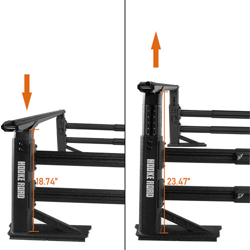 Adjustable Height Truck Bed Rack Aluminum Ladder Rack Compatible with Most Commom Truck - LandShaker4x4