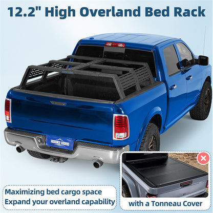 12.2" High Overland Bed Rack For 2007-2023 Toyota Tundra / 2005-2023 Tacoma(6' Bed) / 2009-2023 Ford F-150 & Raptor / 2009-2003 Ram 1500 - Landshaker4x4