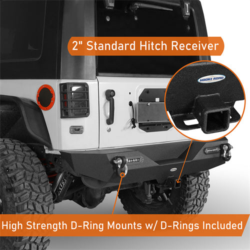 Blade Front Bumper w/ 60W Work Light Bar & Different Trail Rear Bumper Combo Kit for 2007-2018 Jeep Wrangler JK JKU - LandShaker 4x4 LSG.2031+2030 10