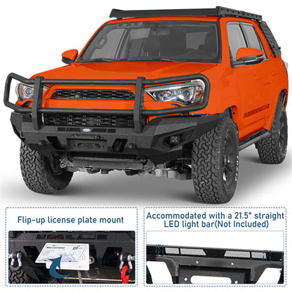 ExplorerX Front Bumper w/ Grille Guard For 2014-2024 Toyota 4Runner(Excluding Limited Models) - Landshaker4x4