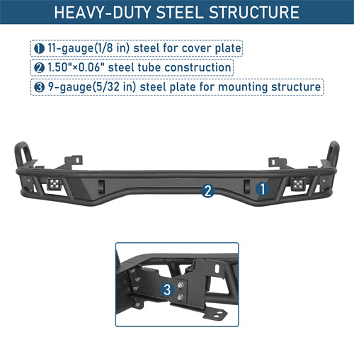 Tubular Rear Bumper For 2010-2024 Toyota 4Runner - Landshaker4x4