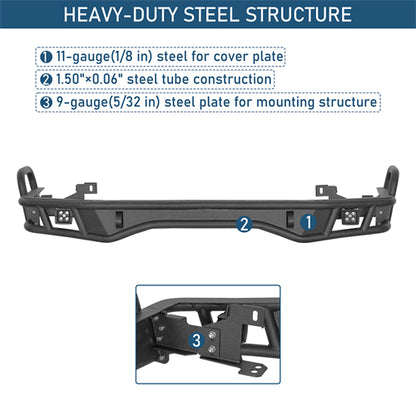 Tubular Rear Bumper For 2010-2024 Toyota 4Runner - Landshaker4x4
