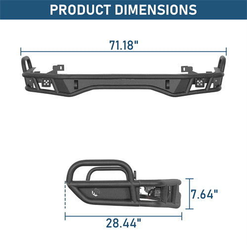 Tubular Rear Bumper For 2010-2024 Toyota 4Runner - Landshaker4x4