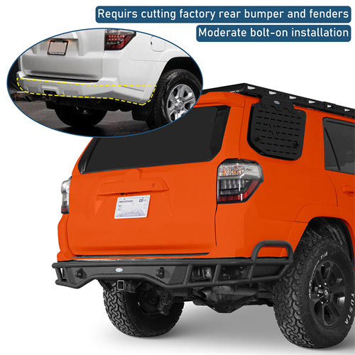 Tubular Rear Bumper For 2010-2024 Toyota 4Runner - Landshaker4x4