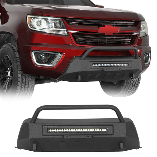 Blink Stubby Front Bumper w/LED Spotlight Bar For 2015-2020 Chevy Colorado(Excluding ZR2 Models) - Landshaker4x4