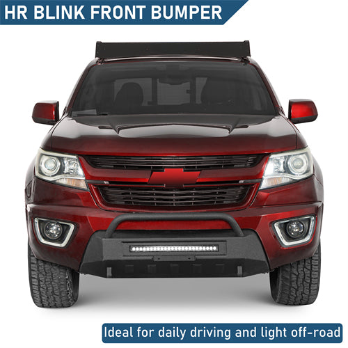 Blink Stubby Front Bumper w/LED Spotlight Bar For 2015-2020 Chevy Colorado(Excluding ZR2 Models) - Landshaker4x4