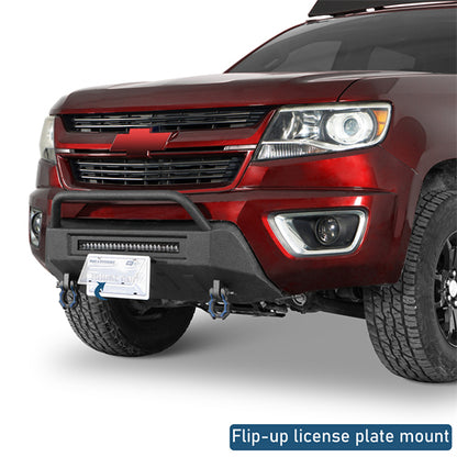 Blink Stubby Front Bumper w/LED Spotlight Bar For 2015-2020 Chevy Colorado(Excluding ZR2 Models) - Landshaker4x4
