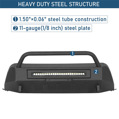 Blink Stubby Front Bumper w/LED Spotlight Bar For 2015-2020 Chevy Colorado(Excluding ZR2 Models) - Landshaker4x4