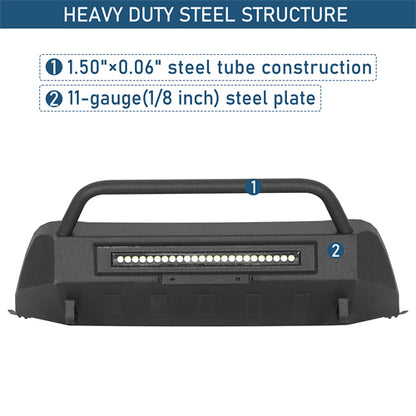 Blink Stubby Front Bumper w/LED Spotlight Bar For 2015-2020 Chevy Colorado(Excluding ZR2 Models) - Landshaker4x4