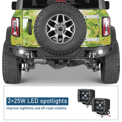 Tubular Rear Bumper For 2021-2025 Ford Bronco Excluding Raptor - Landshaker4x4