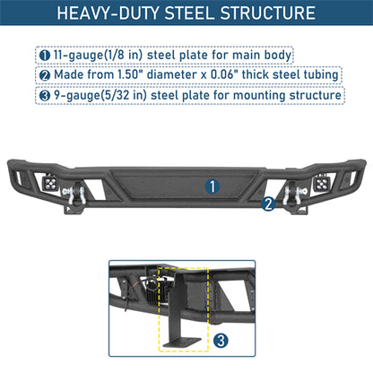 Tubular Rear Bumper For 2021-2025 Ford Bronco Excluding Raptor - Landshaker4x4