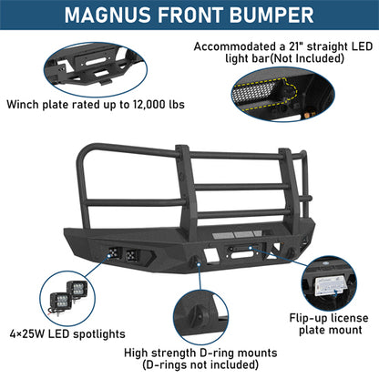 agnus Front Bumper w/ Grille Guard For 2015-2017 Ford F-150 (Excluding Raptor) - Landshaker4x4
