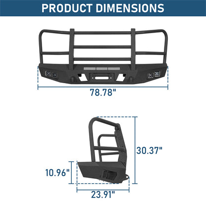 agnus Front Bumper w/ Grille Guard For 2015-2017 Ford F-150 (Excluding Raptor) - Landshaker4x4