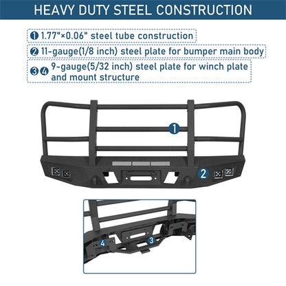 agnus Front Bumper w/ Grille Guard For 2015-2017 Ford F-150 (Excluding Raptor) - Landshaker4x4