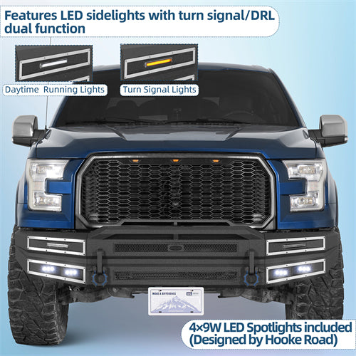 Immortal Front Bumper For 2015-2017 Ford F-150 (Excluding Raptor) - Landshaker4x4