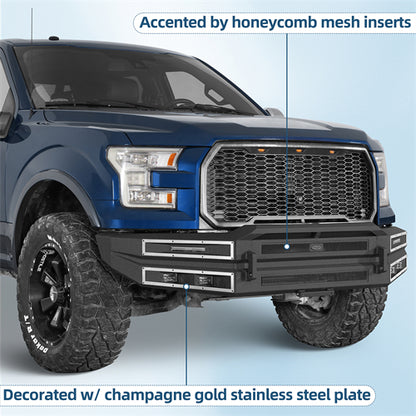 Immortal Front Bumper For 2015-2017 Ford F-150 (Excluding Raptor) - Landshaker4x4