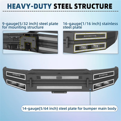 Immortal Front Bumper For 2015-2017 Ford F-150 (Excluding Raptor) - Landshaker4x4