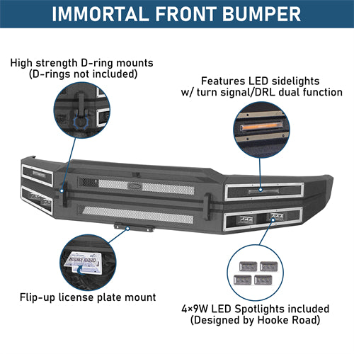 Immortal Front Bumper For 2015-2017 Ford F-150 (Excluding Raptor) - Landshaker4x4