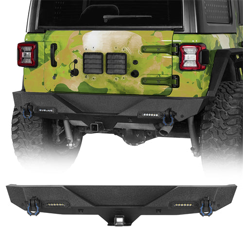 Off-Road Rear Bumper w/ LED spotlights For 2018-2024 Jeep Wrangler JL - LandShaker