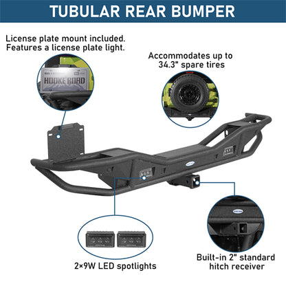 Rock Crawler Rear Bumper For 2018-2026 Jeep Wrangler JL - Landshaker4x4