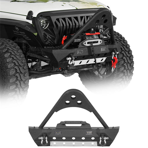 Stubby Front Bumper For 2018-2026 Jeep Wrangler JL & Gladiator JT - Landshaker4x4